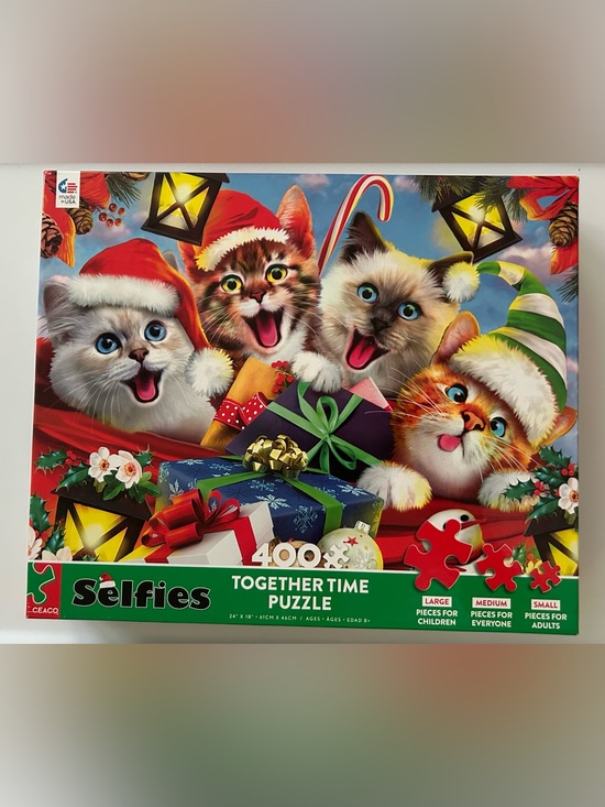 ceaco Other - Ceaco Cat Selfies Christmas Together Time Puzzle 400 Pc Holiday Cats NWT New